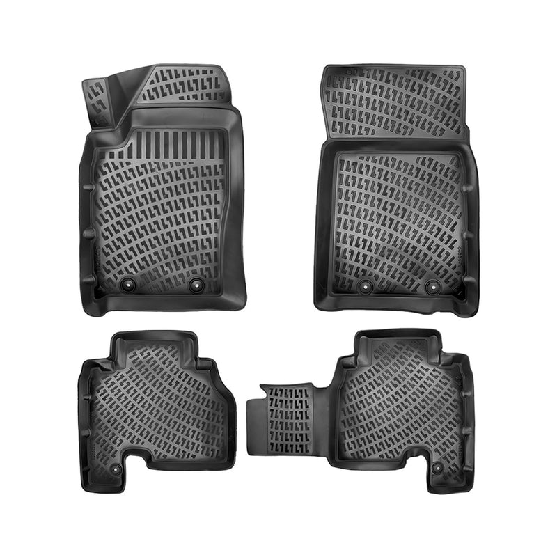 Tappetini per Ssangyong Actyon 2005-2013 tagliati su misura in TPE nero, 4 pezzi