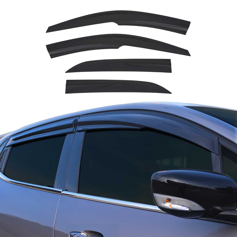4 deflettori d'aria e deflettori antipioggia per Hyundai i20 2014-2020 Hatchback in acrilico scuro