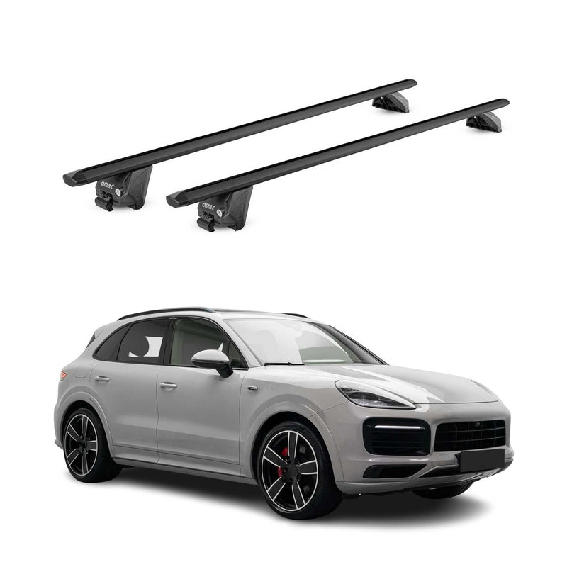 Portapacchi in alluminio per Porsche Cayenne PO536 2018-2025 Nero ABE 2x