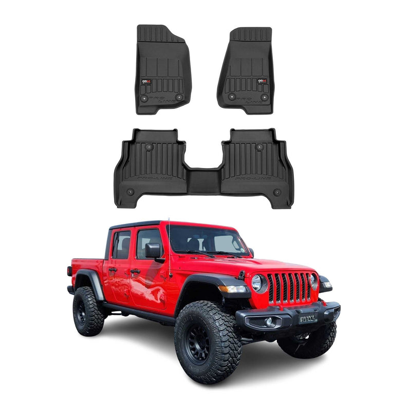 Tappetini per Jeep Gladiator Pick-up 2020-2025 in TPE nero, 3 pezzi