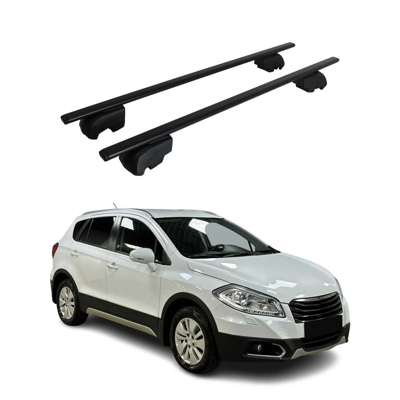 Portapacchi da tetto per Suzuki SX4 S-Cross 2013-2021 ABE Alu Nero 2x