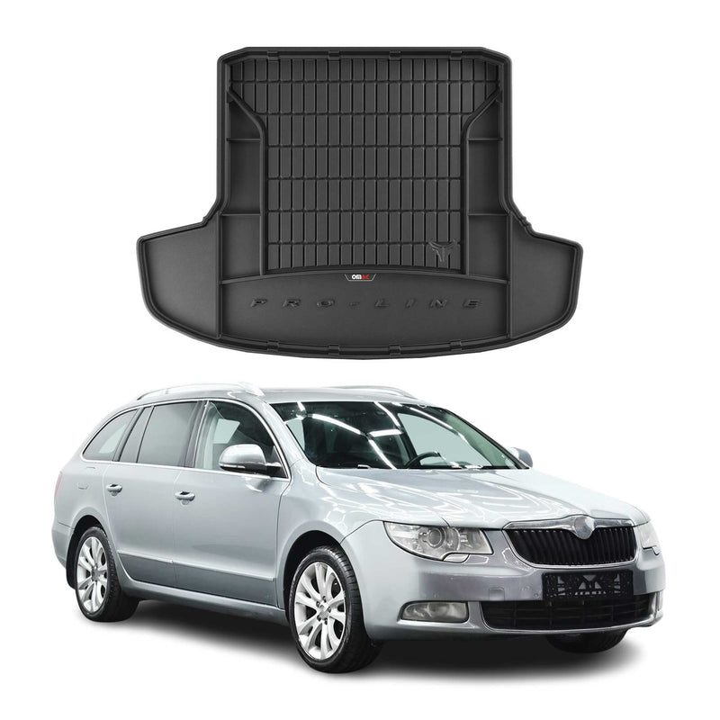 Vasca portabagagli in gomma OMAC per Skoda Superb Station Wagon 2008-2015, vasca portabagagli in TPE