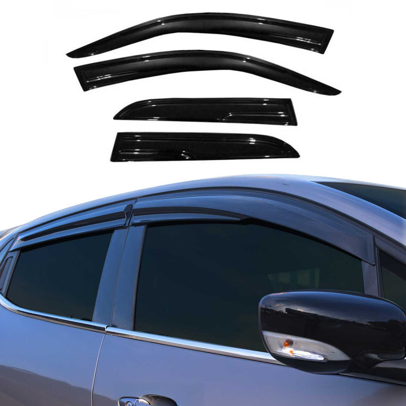 4 deflettori d'aria e deflettori pioggia per Seat Ibiza 2002-2008 in acrilico scuro