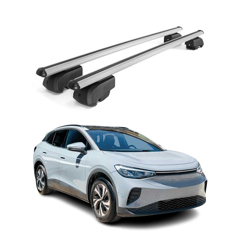Portapacchi da tetto per VW ID.4 2020-2023 barre trasversali ABE grigio alluminio 2x