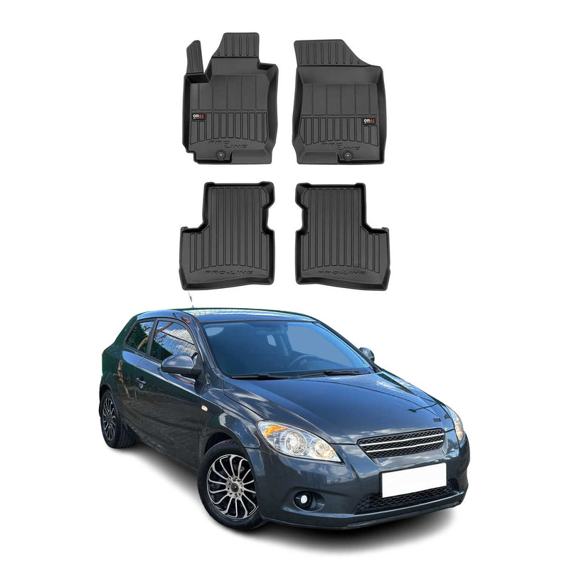 Tappetini Kia Pro Ceed 2007-2013 in TPE nero, 4 pezzi