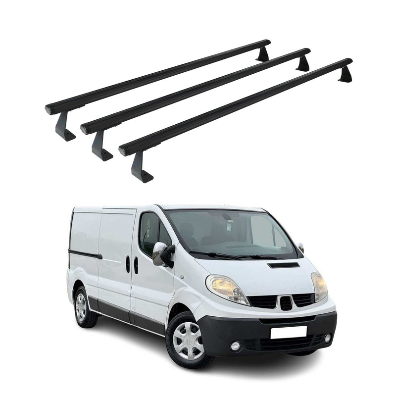 Dachträger Gepäckträger Relingträger für Opel Vivaro 2001-2014 Schwarz Alu 3 tlg