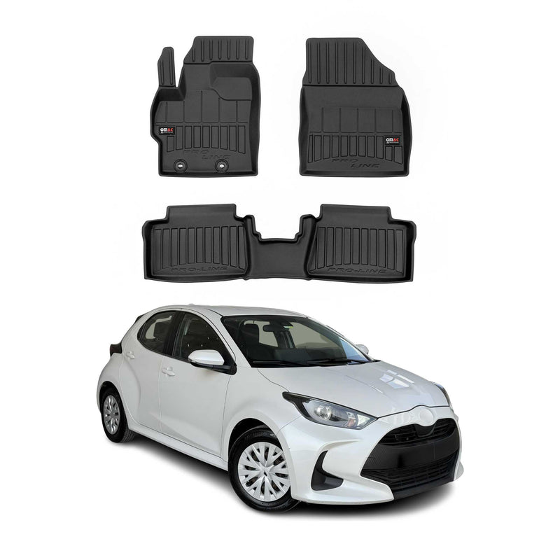 Tappetini in TPE neri per Toyota Yaris Hybrid 2020-2025, 3 pezzi