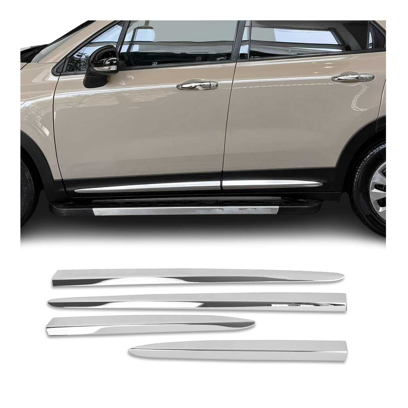 Striscia laterale per porta, strisce di protezione per porta per Fiat 500X 2015-2025 in acciaio inox 4x