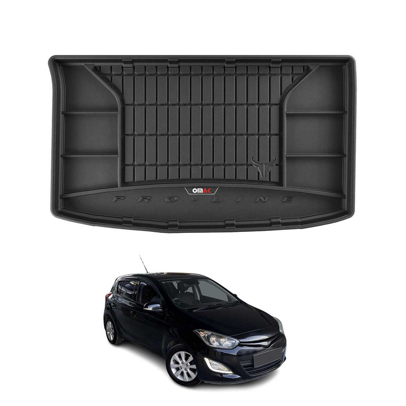 Vassoio portabagagli in gomma OMAC per Hyundai i20 2008-2014, vassoio portabagagli in TPE, nero