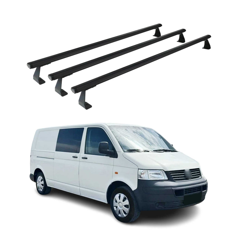 Dachträger Grundträger Gepäckträger für VW Caravelle T5 2003-2015 Alu Schwarz 3x