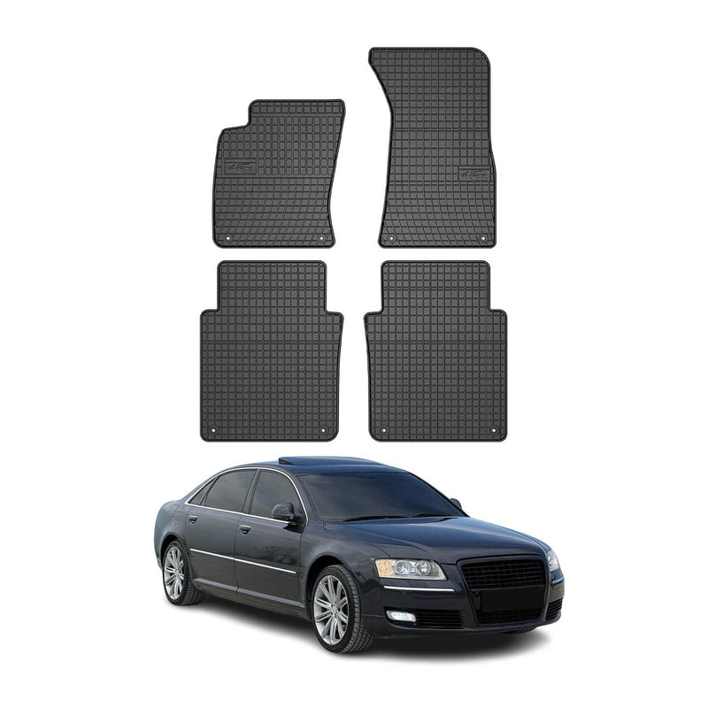 Tappetini in gomma neri per Audi A8 2002-2010, 4 pezzi