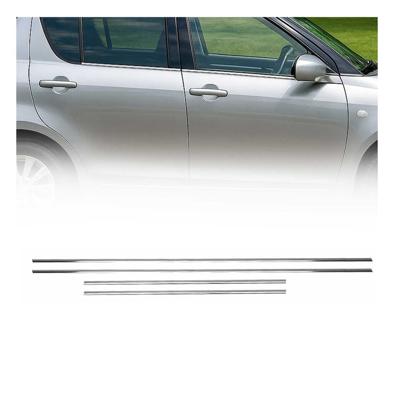 Listelli decorativi per finestrini Suzuki Swift 2010-2017 in acciaio inox cromato, 4 pezzi