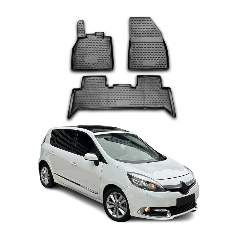 Tappetini Renault Scenic 2009-2016 TPE Nero 3 pezzi
