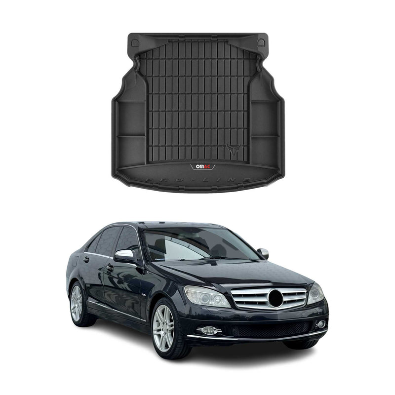Vasca baule in gomma OMAC per Mercedes Classe C W204 2007-2014 TPE Nero
