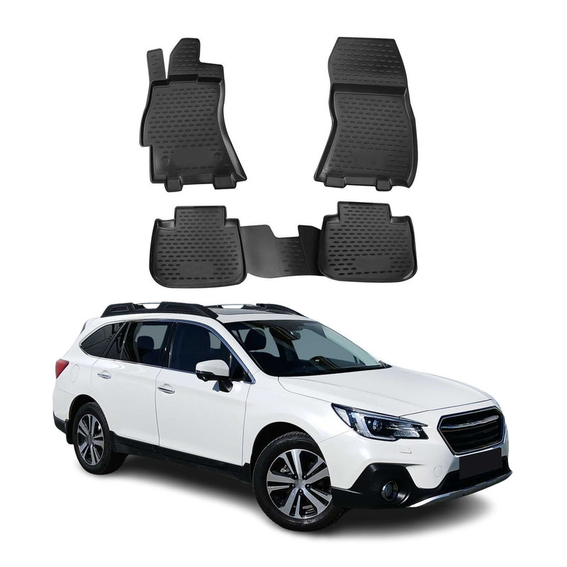 Tappetini Subaru Outback 2014-2025 in TPE nero, 4 pezzi