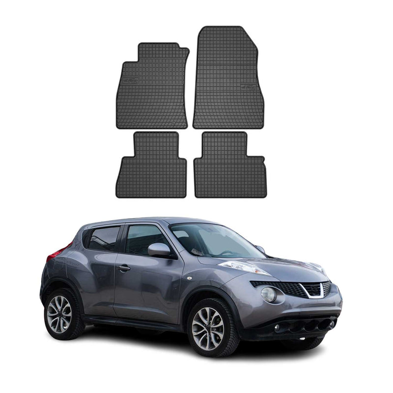 Tappetini in gomma neri per Nissan Juke 2010-2019, 4 pezzi