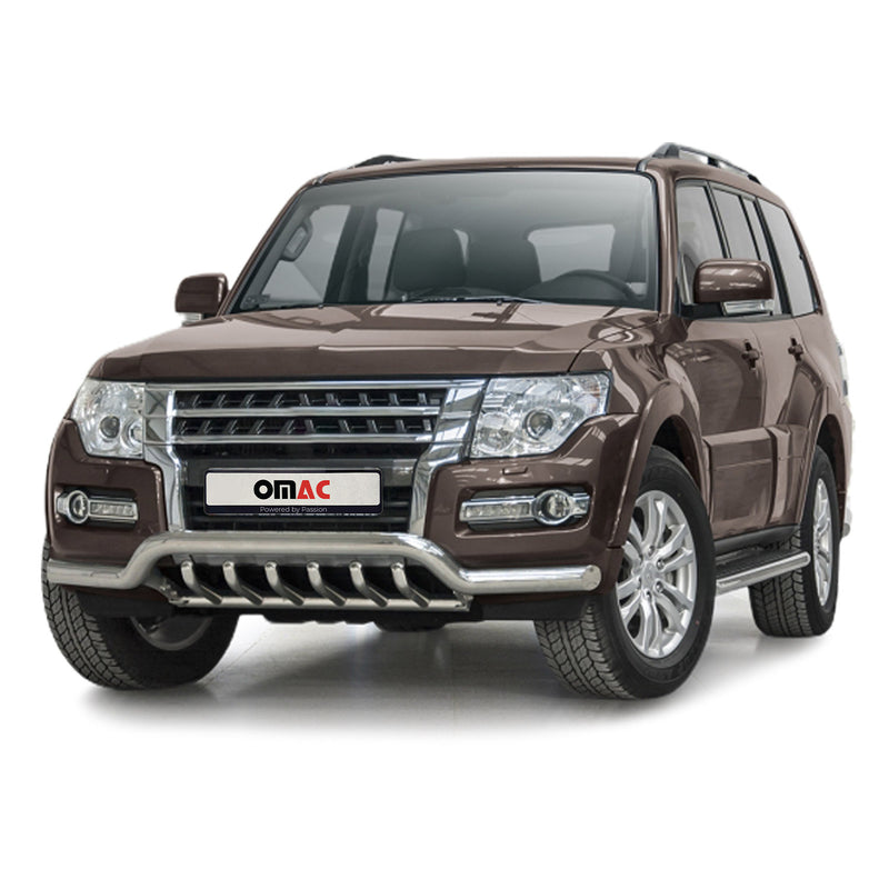 Barra di protezione anteriore per Mitsubishi Pajero 2014-2022 con ABE acciaio argento