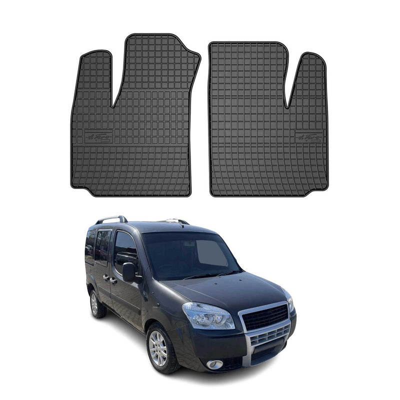 Tappetini in gomma Fiat Doblo 2000-2010 neri 2 pezzi