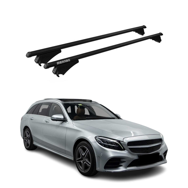 Barre portatutto Menabo per Mercedes Classe C SW S205 2014-2019 ABE alluminio nero
