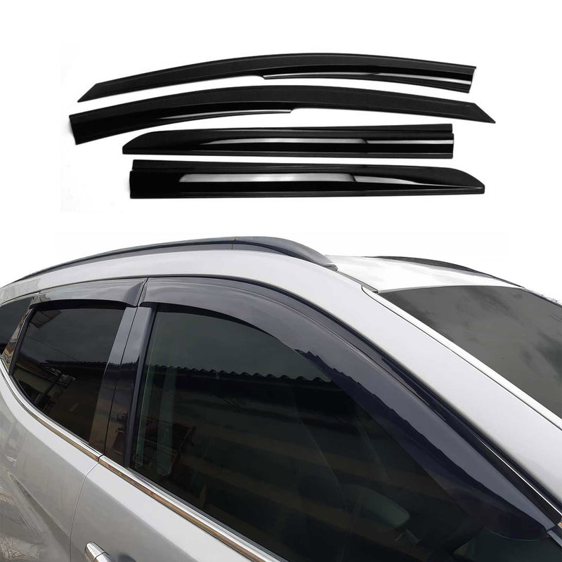 4 deflettori d'aria e deflettori antipioggia per Hyundai Kona 2018-2025 in acrilico scuro