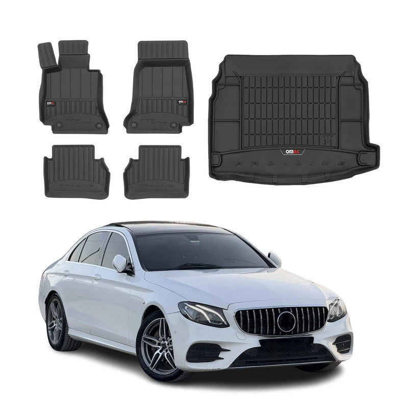 Set di tappetini e vaschetta per bagagliaio OMAC per Mercedes Classe E W213 2016-2025 in gomma