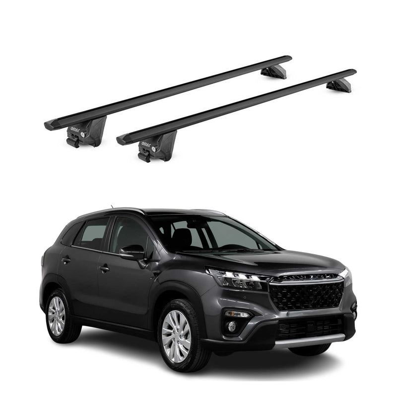 Dachträger Grundtäger für Suzuki S-Cross 2022-2025 100kg Alu Schwarz 2 tlg ABE