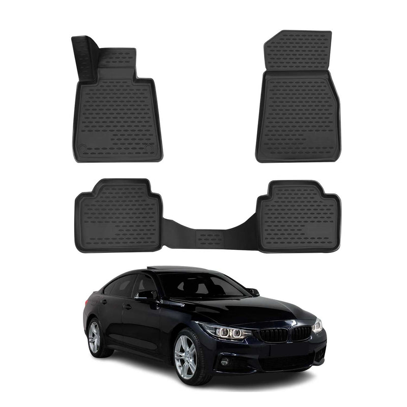 Tappetini in gomma OMAC per BMW Serie 4 Coupé Grand Coupé F32 F36 2013-2021, neri, 4 pezzi