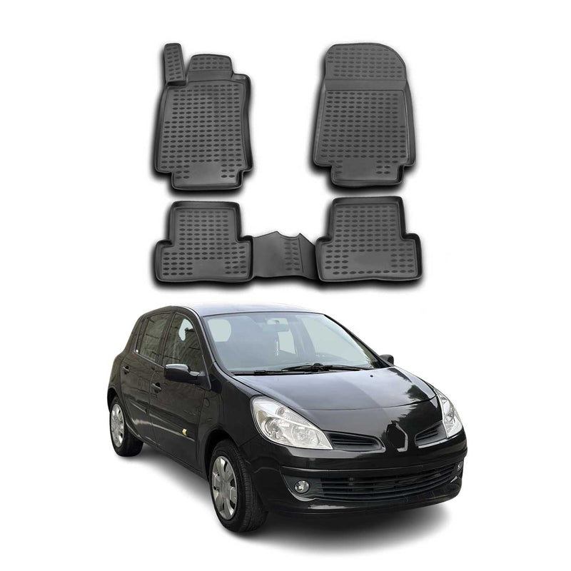 Tappetini Renault Clio 2005-2012 TPE Nero 4 pezzi