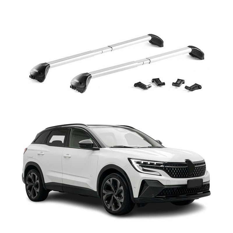 Base portatutto per Renault Austral 2023-2025 alluminio argento 2 pezzi ABE