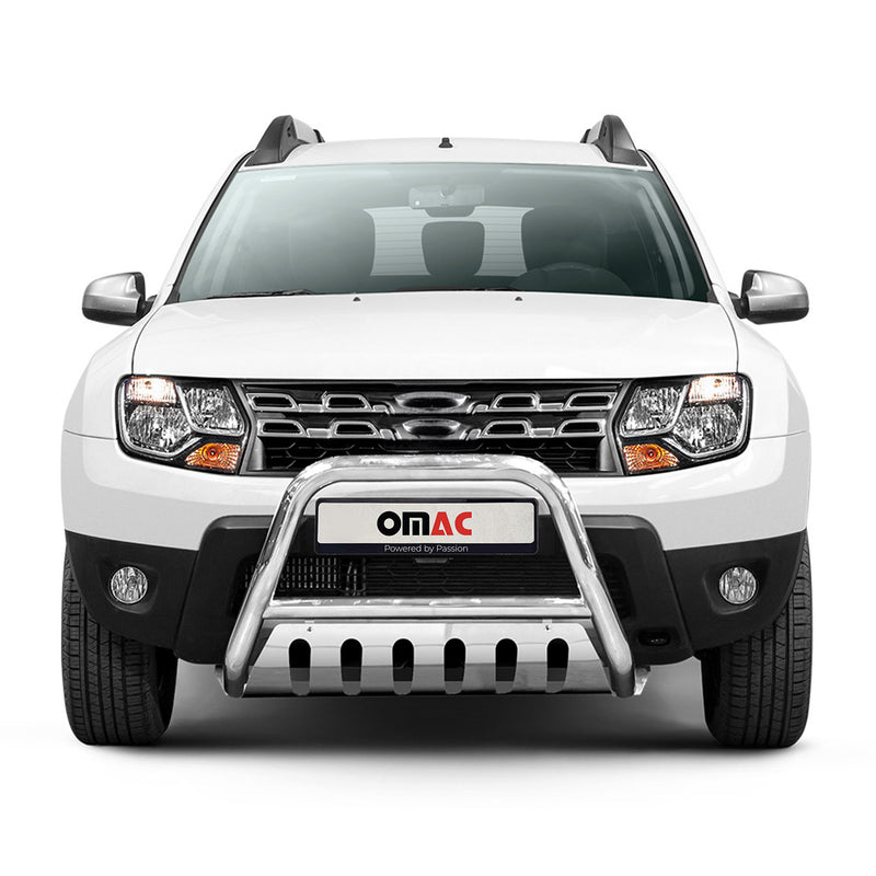 Barra di protezione anteriore per Dacia Duster 2010-2018 con ABE acciaio argento