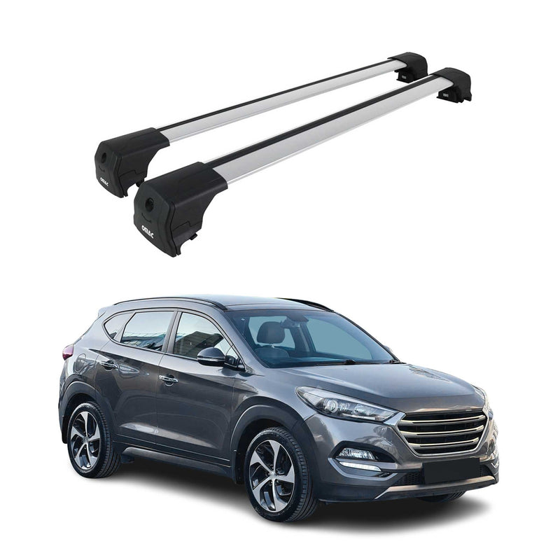 Portapacchi da tetto per Hyundai Tucson 3 2015-2020 ABE in alluminio argento