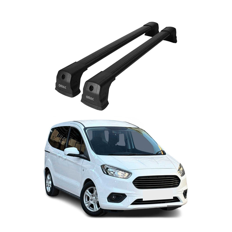 Base portapacchi per Ford Transit Courier 2014-2023 Alu Nero 2x