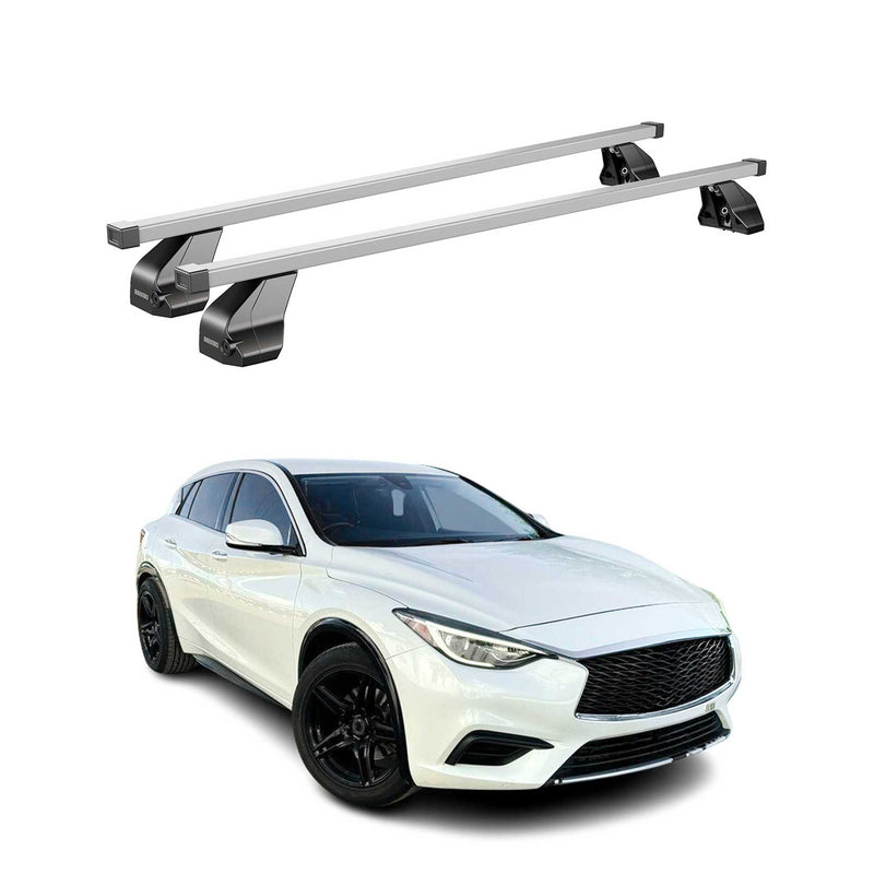 Portapacchi in acciaio Menabo per Infiniti QX30 2016-2019, acciaio argento, 2x