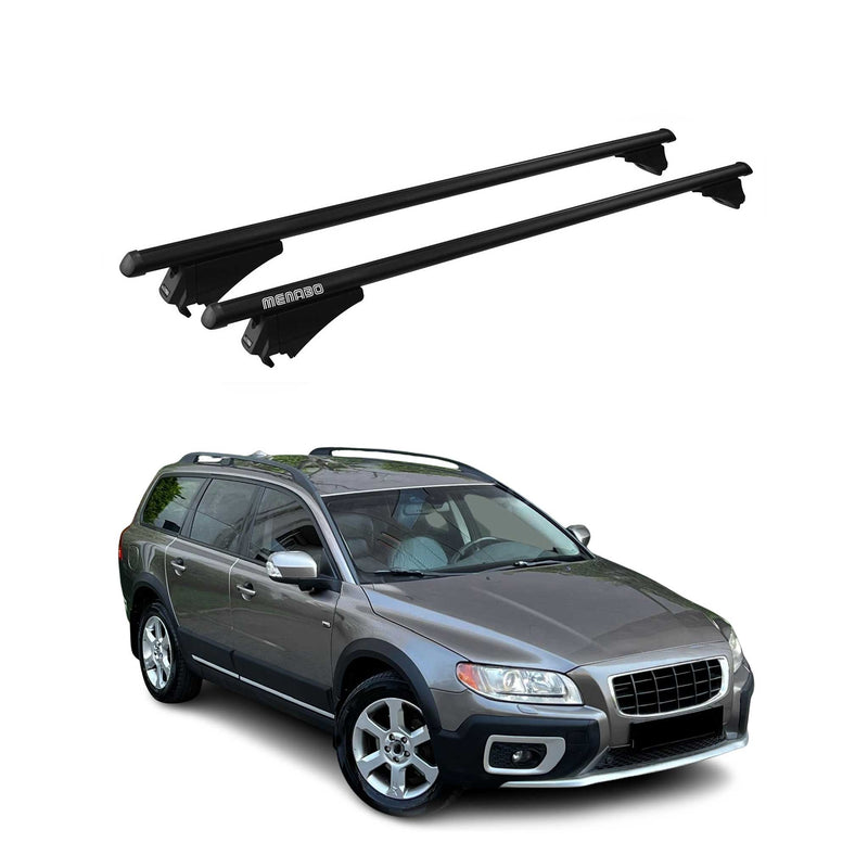 Menabo Dachträger Grundtäger für Volvo XC70 mk3 2007-2016 75kg Alu Schwarz 2 tlg