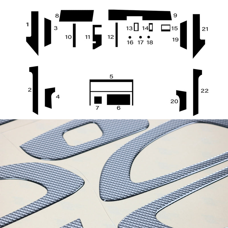 Decorazione interna abitacolo per BMW Serie 5 E34 1987-1995 effetto carbonio 22 pezzi