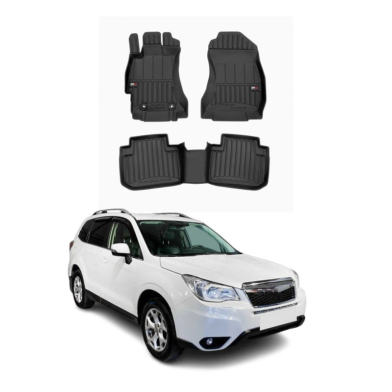 Tappetini Subaru Forester IV SJ 2012-2018 in TPE nero, 3 pezzi