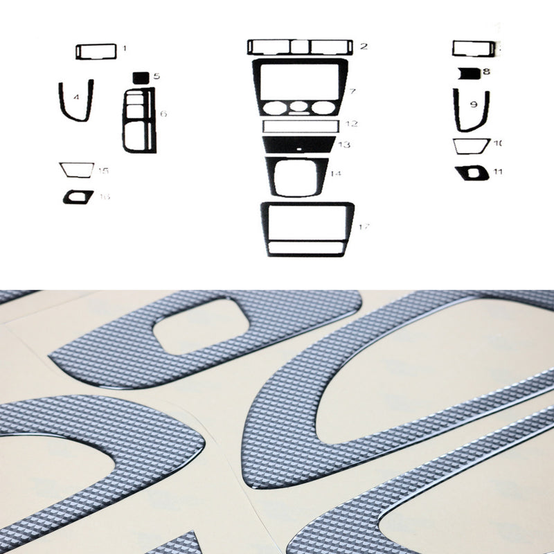 Decorazione interna abitacolo per Skoda Octavia 1996-2010 effetto carbonio 17 pezzi