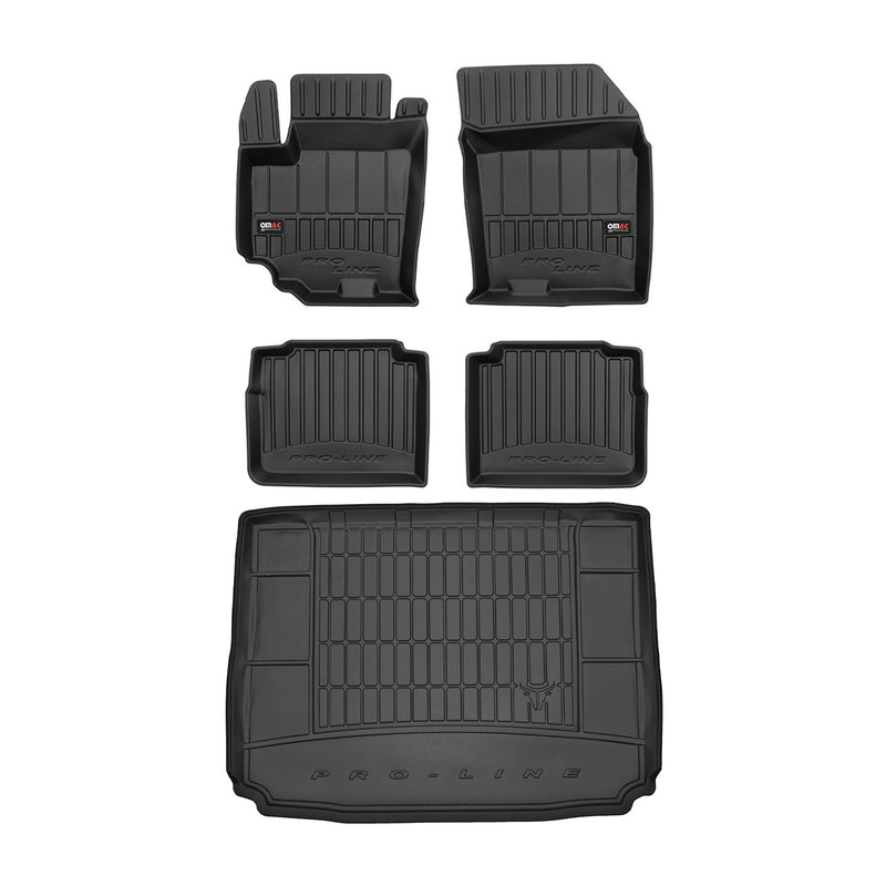 Set di tappetini e vaschetta per bagagliaio OMAC per Suzuki SX4 S-Cross 2013-2025 in gomma, 5 pezzi