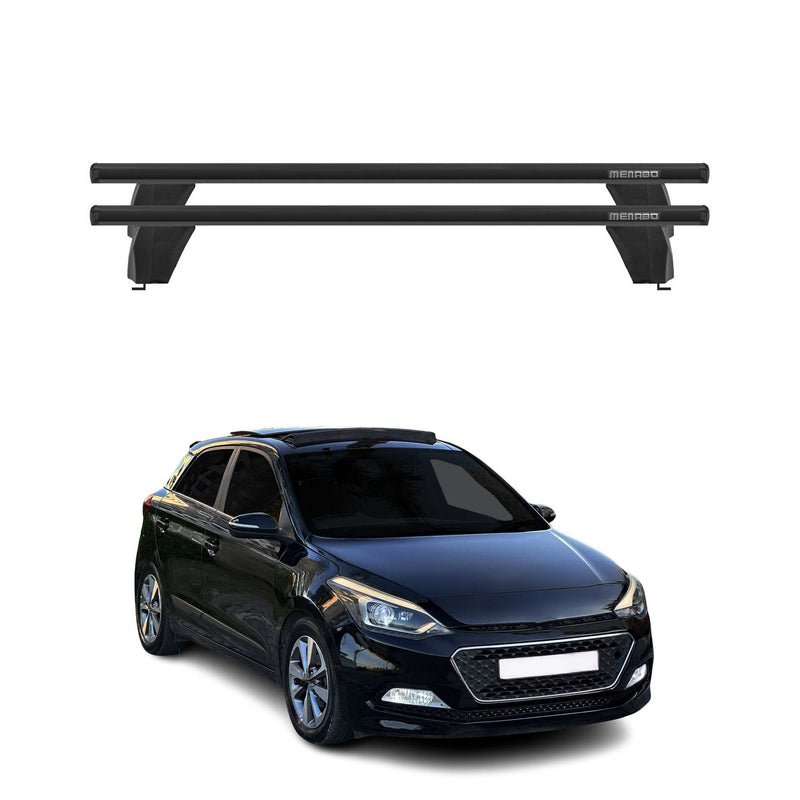 Menabo Dachträger Grundtäger für Hyundai i20 2014-2020 75kg Alu Schwarz 2 tlg