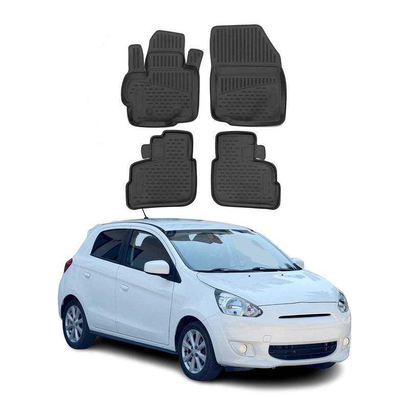 Tappetini Mitsubishi Spacestar 2012-2018 in TPE nero, 4 pezzi
