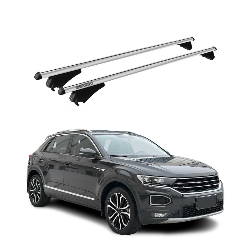 Portapacchi Menabo per VW T-Roc 2017-2025 in alluminio argento, 2 pezzi