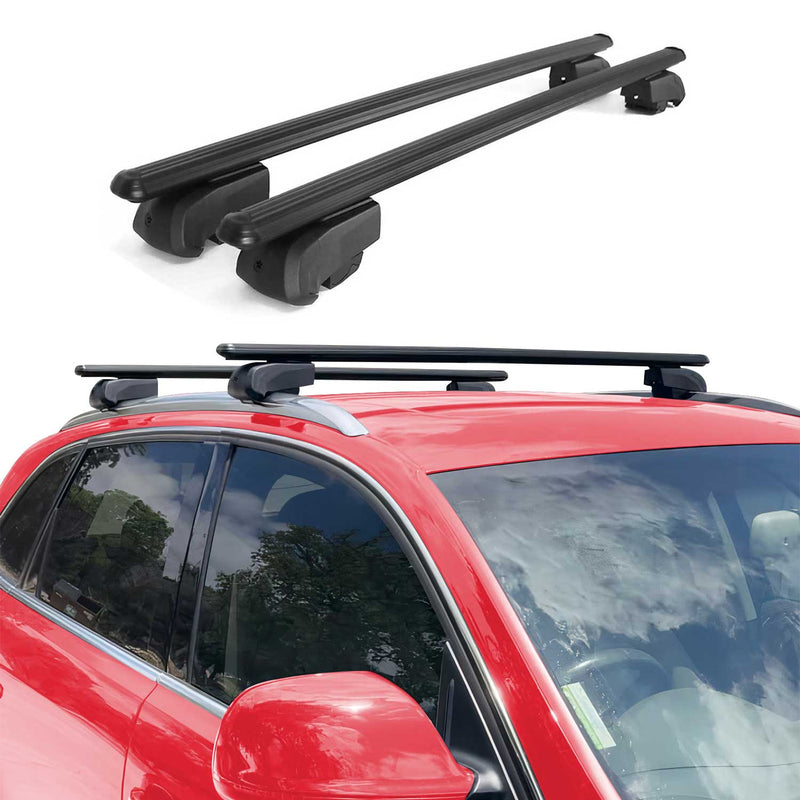 Dachträger Grundtäger für Audi Q5 mk1 2008-2017 75kg Aluminium Schwarz 2 tlg