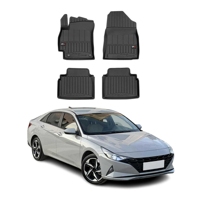 Tappetini in TPE neri per Hyundai Elantra Notchback 2021-2025, 4 pezzi