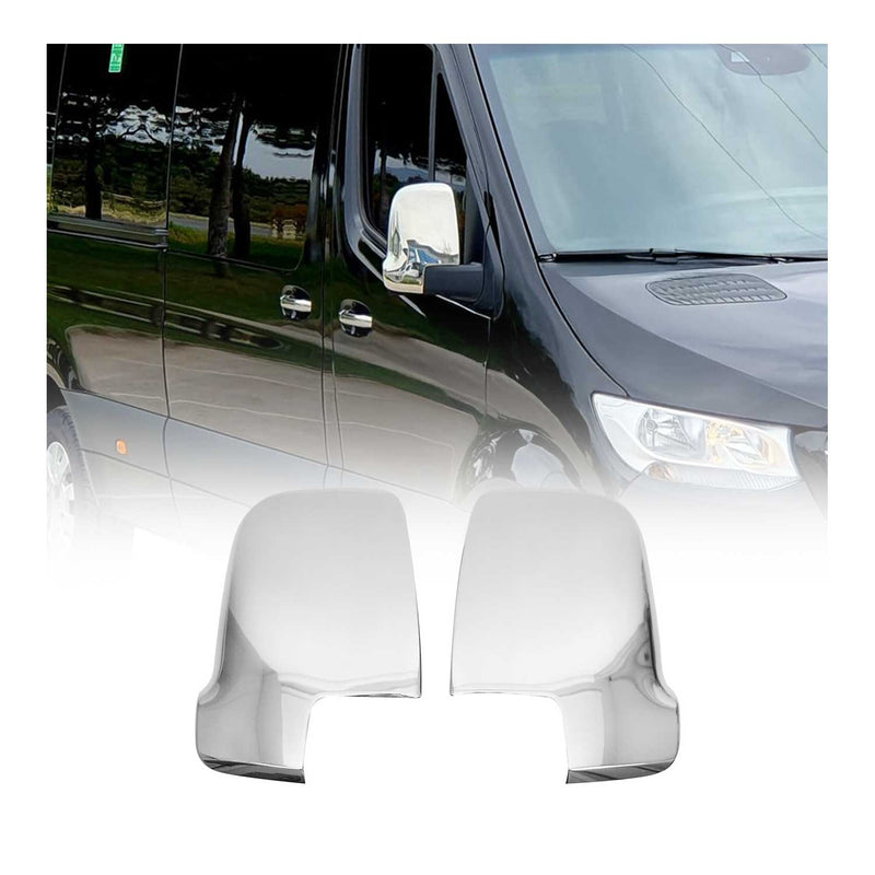 Calotte specchietti retrovisori per Mercedes Sprinter 907 910 2018-2025 in acciaio inox