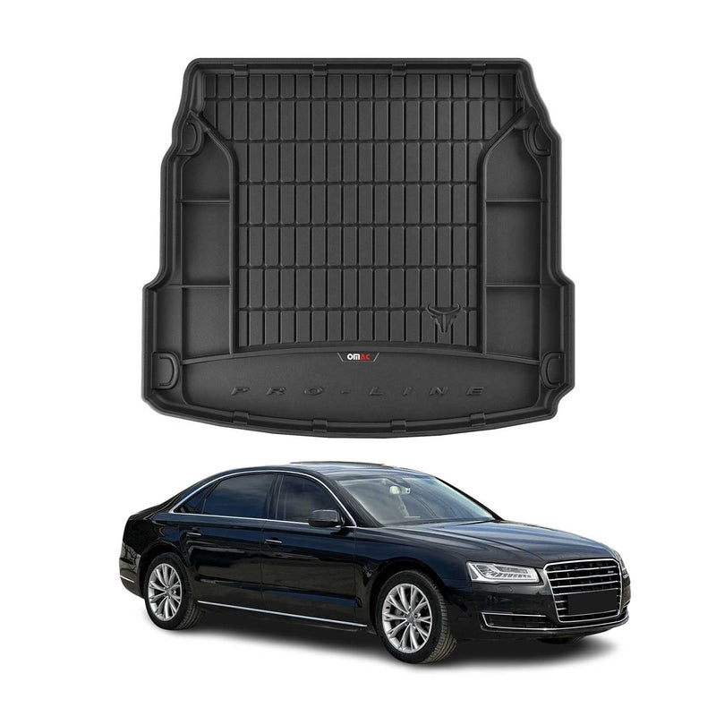 Vasca portaoggetti in gomma OMAC per Audi A8 D4 2009-2018, in TPE, nera