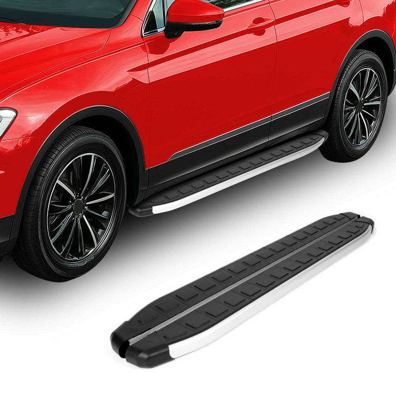 Pedane laterali per Mitsubishi L200 DoubleCab 2006-2016 Alu Nero