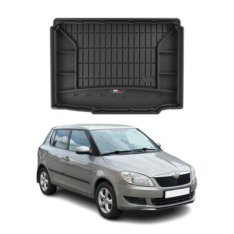 OMAC Gummi Kofferraumwanne für Skoda Fabia 2006-2014 TPE Laderaumwanne Schwarz