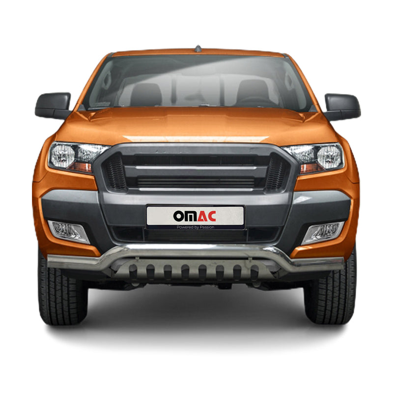 Barra di protezione anteriore per Ford Ranger 2016-2022 con ABE acciaio argento