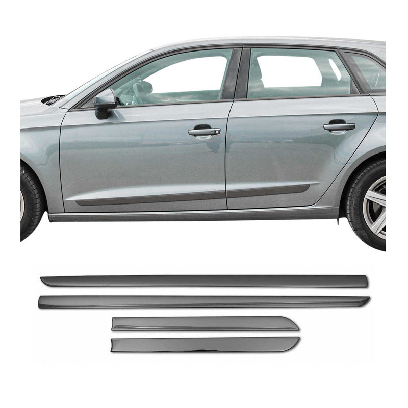 Striscia di protezione porta laterale per Seat Alhambra 2010-2025 cromata scura 4x