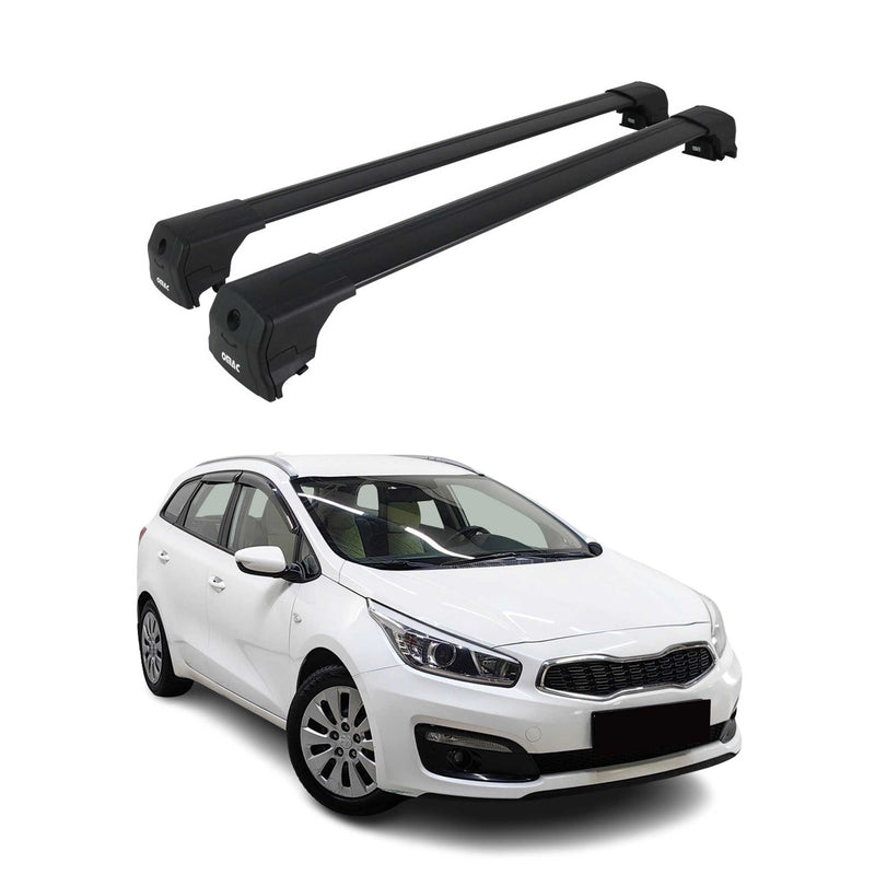 Portapacchi da tetto per Kia Ceed Estate SW 2012-2018 ABE Alu Nero